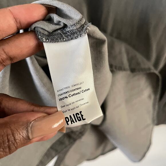 Paige Sophia Chambray Shirt Womens XS London Sky Gray Button Down Casual Classic - Picture 6 of 9